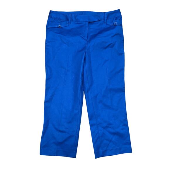 ANNE KLEIN Royal Blue Cropped Trousers Size 6 - Picture 1 of 8